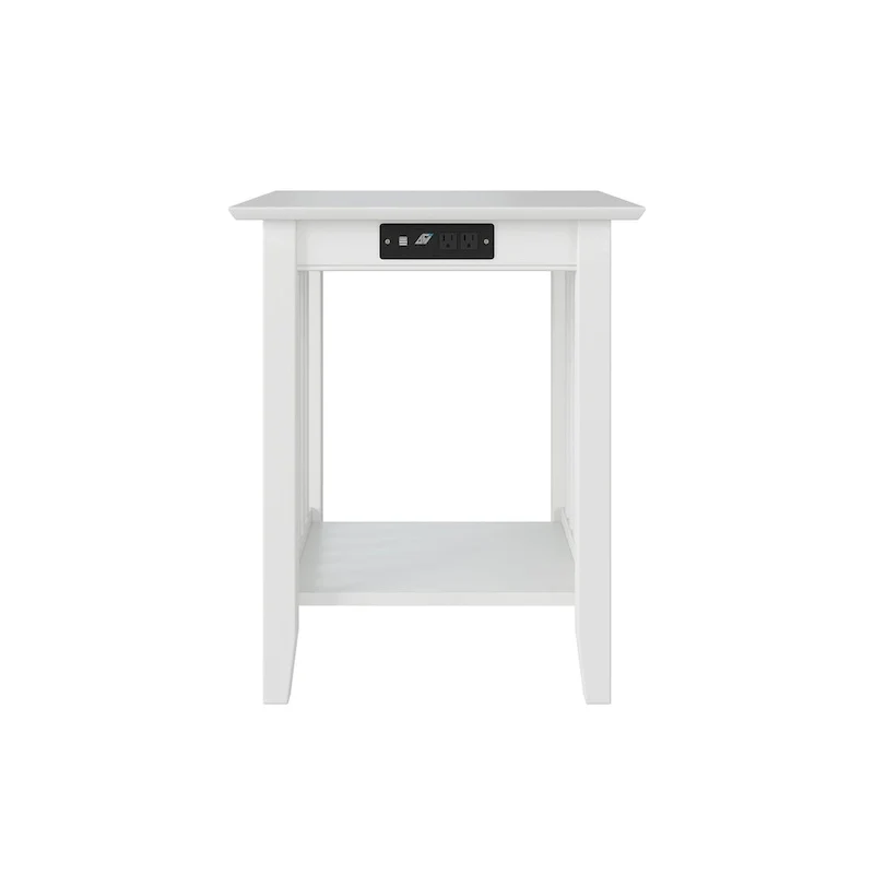 AFI Mission Printer Stand with Built-in Charger in White