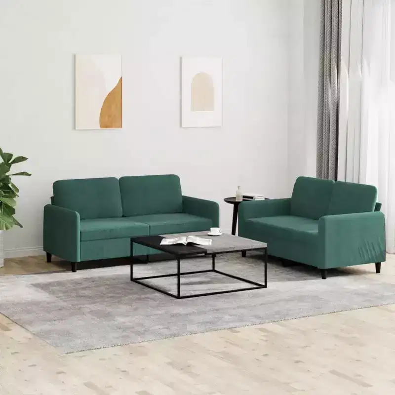 vidaXL Sofa Set Dark Green