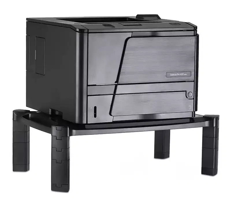 Black Height-Adjustable Monitor & Printer Riser Stand, Single