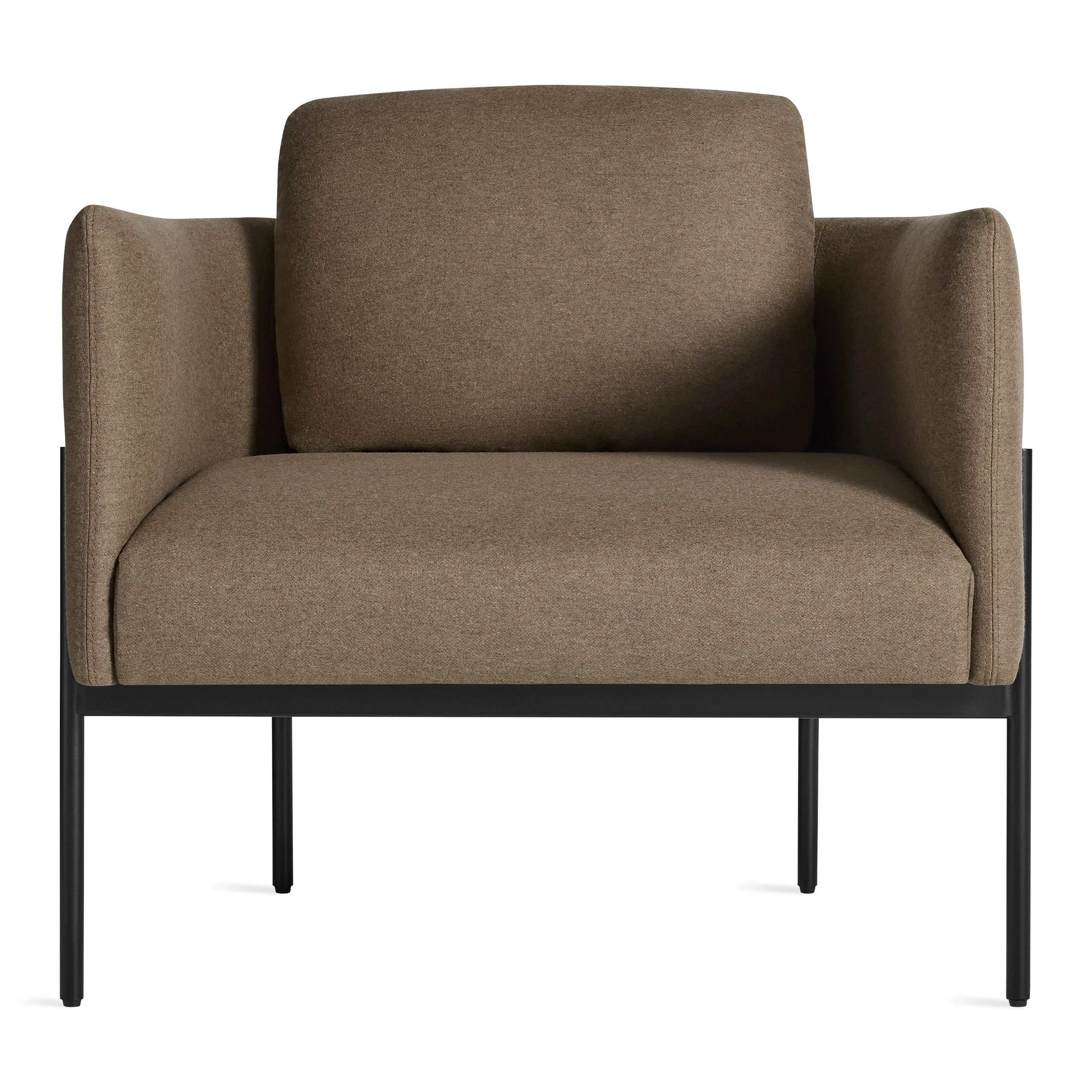 Modern Coffee Fabric Lounge Chair with Metal Frame for Living Room
