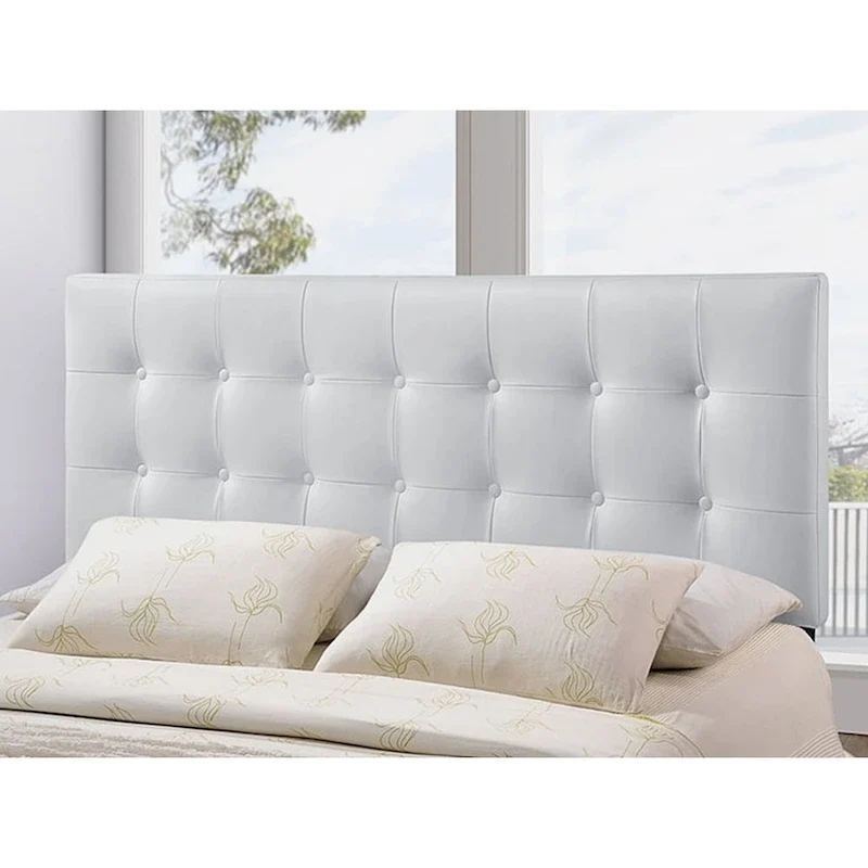 Heritage Stylish White Upholstered Queen Size Headboard