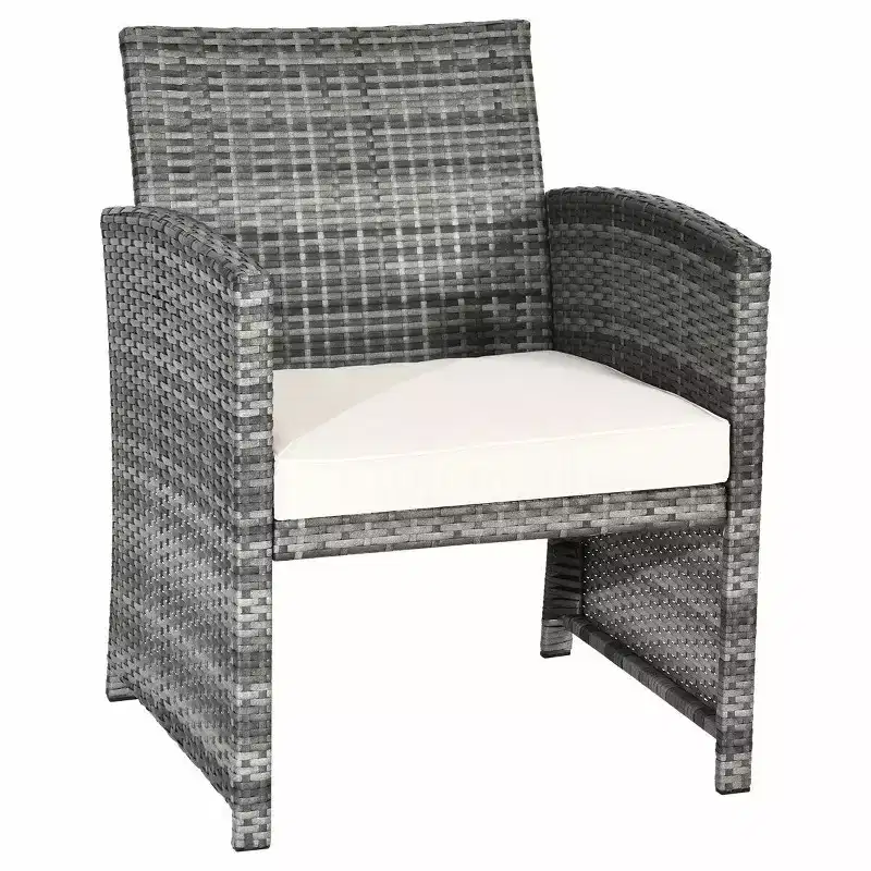 Costway 4PCS Rattan Patio Furniture Set Garden Sofa Cushioned Seat Mix Gray Wicker