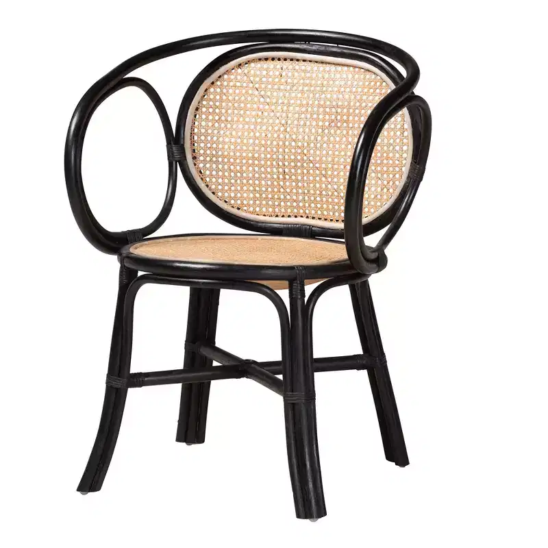 bali & pari Palesa Modern Bohemian Rattan Dining Chair