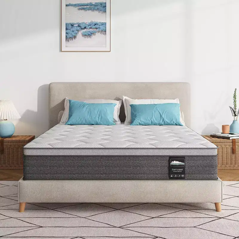 12 Inch 5-Zone Fiberglass-Free Mattress - Compatible with Platform Bed, Box Spring, or Slat Base