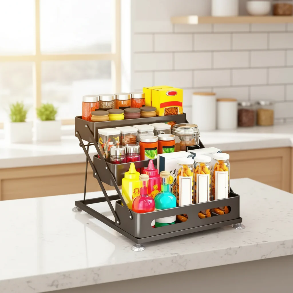 3-Tier Adjustable Spice Rack Organizer