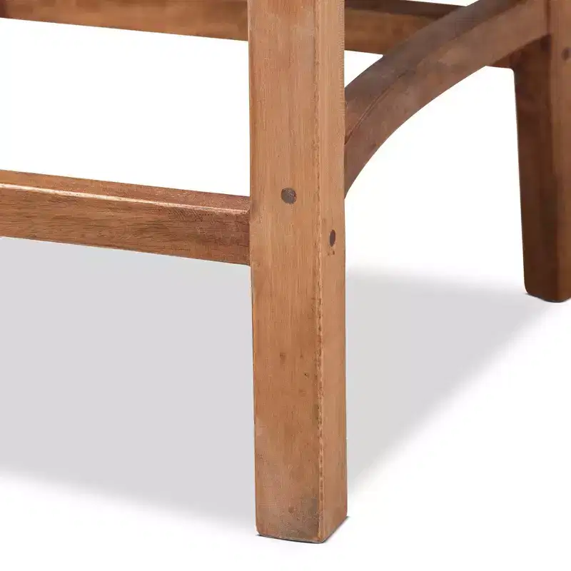 Wood and Rattan Counter Height Barstool Natural/Walnut Bohemian Style No Assembly Required