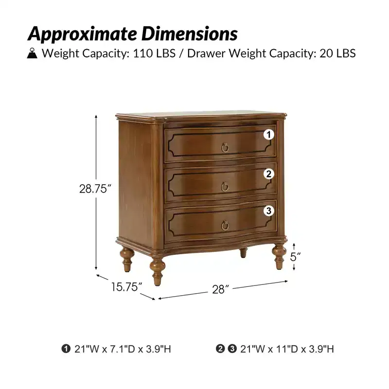 Linus 3-Drawer end table| ART OF LIVING DESIGNS