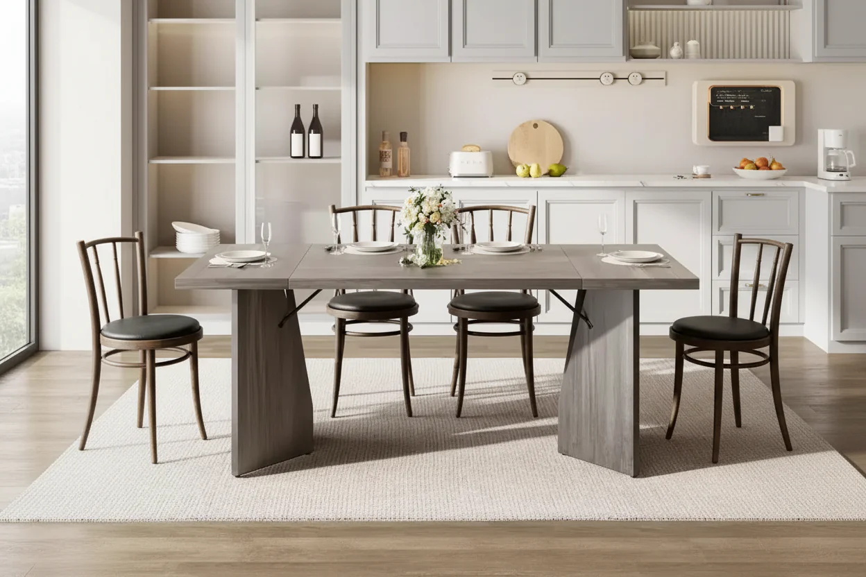 71 Inch Rectangular Dining Table for 6, Rustic Farmhouse Tall Kitchen Table with Large Tabletop, Long Wooden Dining Room Table with Heavy Duty Legs