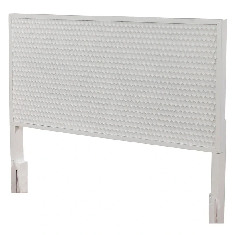 Origins by Alpine White Pearl Wood Headboard in White