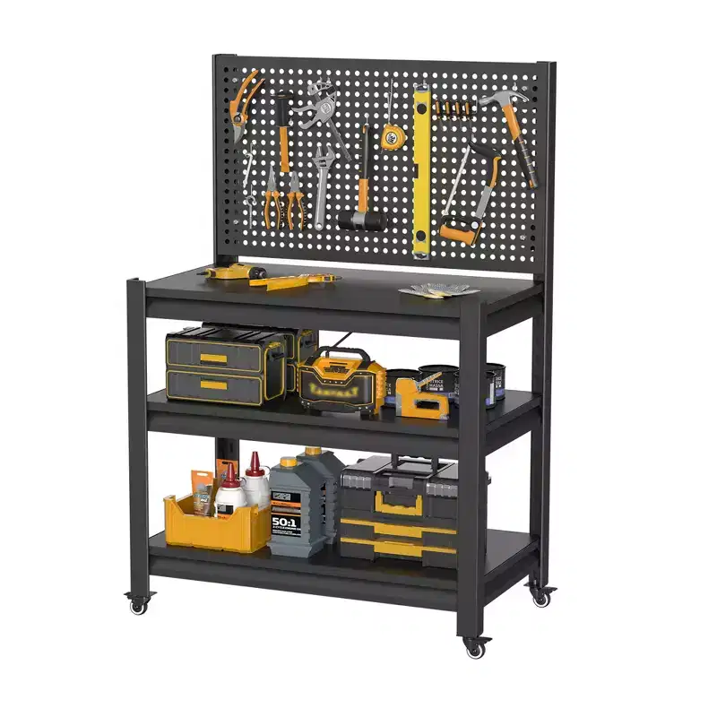 Rolling Work Bench with Pegboard, 1000 lbs Capacity – 47