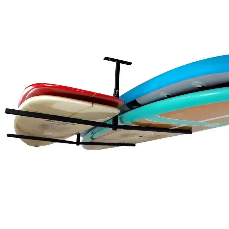 Adjustable SUP & Surfboard Ceiling Storage Rack, Double, Holds 150 lbs, Powder Coated Steel
