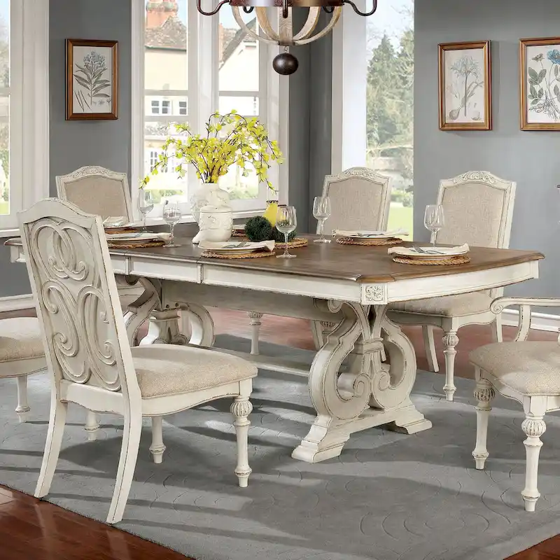 Farmhouse Style 96-Inch Expandable Dining Table