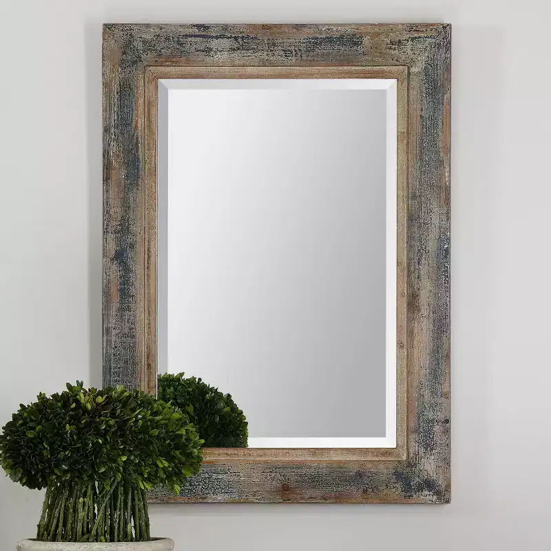 Uttermost Bozeman 38 High Slate Blue Wall Mirror