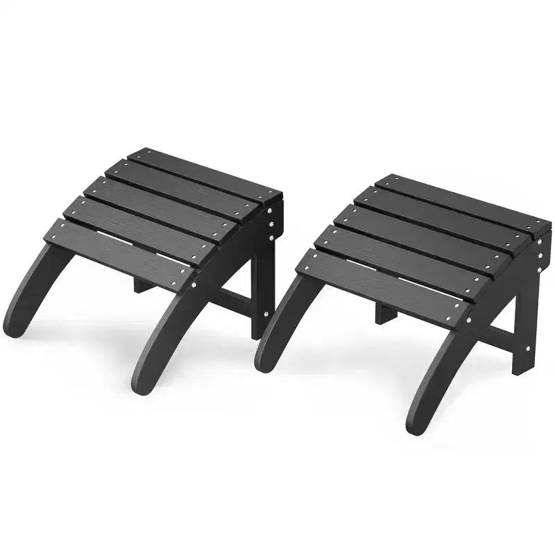 Weather-resistant high-density polyethylene (HDPE) Adirondack chair footstool  Outdoor patio footstool  Waterproof, easy to clean, sturdy
