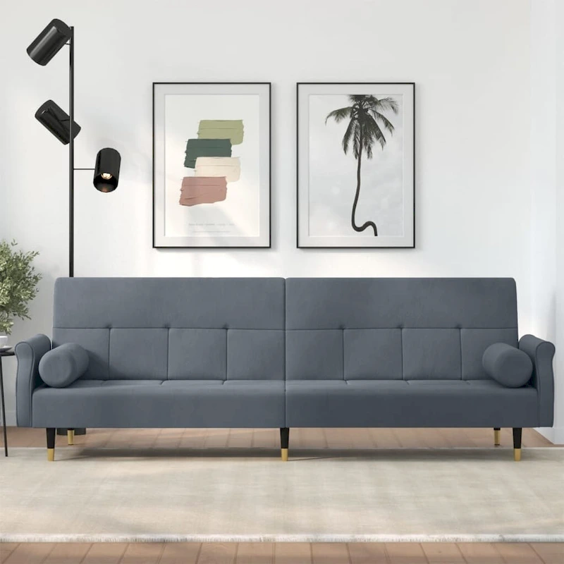vidaXL Sofa Bed Loveseat Convertible Sofa Bed with Cushions for Studio Velvet - 85 x 35 x 27.6