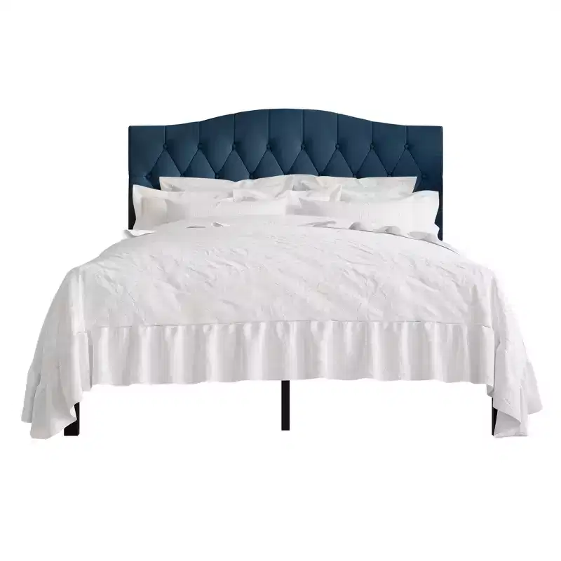 Linen Upholstered Platform Bed – Modern Low-Profile Bed Frame for Bedroom
