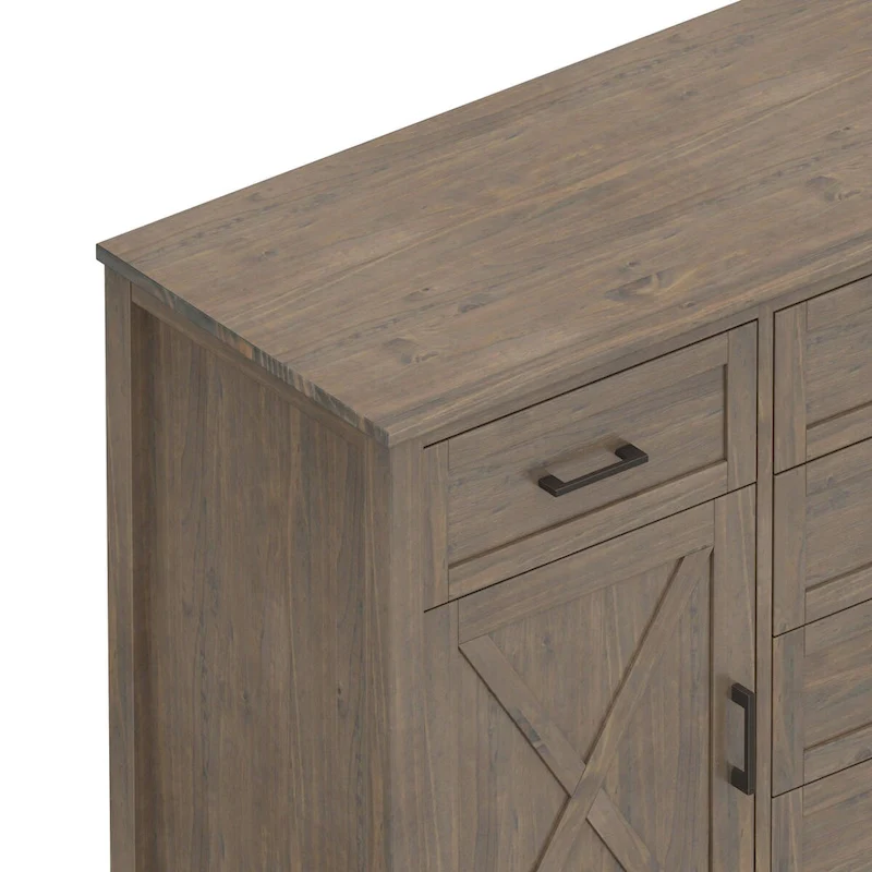 WYNDENHALL Cantina SOLID WOOD 54 inch Wide Rectangle Transitional Sideboard in Smoky Brown - 18 d x 54 w x 36 h