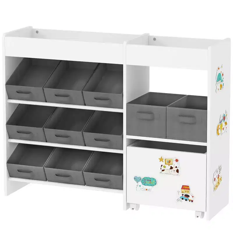 11-Bin Kids Toy Storage Organizer with Cabinet Shelf Playroom Nursery Furniture 31.5H