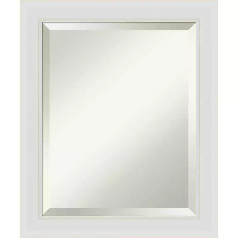 Flair Framed Bathroom Vanity Wall Mirror Soft White - Amanti Art