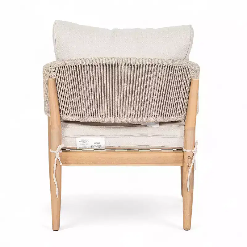 Christopher Knight Home Ryoma Modern Patio Acacia Wood Woven Rope Club Chair with Cushions (Set of 2)