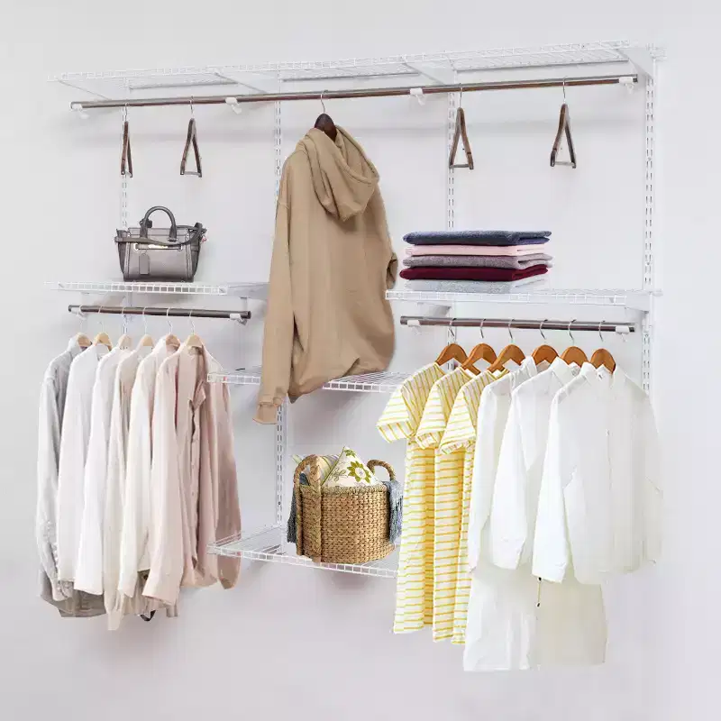 Wall Mounted Adjustable Closet Organizer Custom Metal Closet