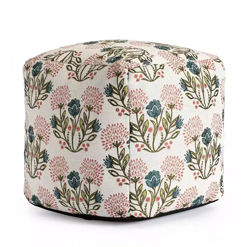 Gordes Indoor/Outdoor Pouf — 100% Polypropylene Fill, Polyester Cover, Fair Trade
