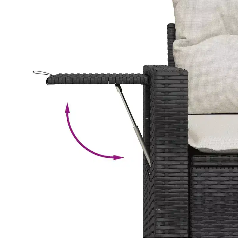 vidaXL Modular Garden Sofa Set with Cushions Poly Rattan