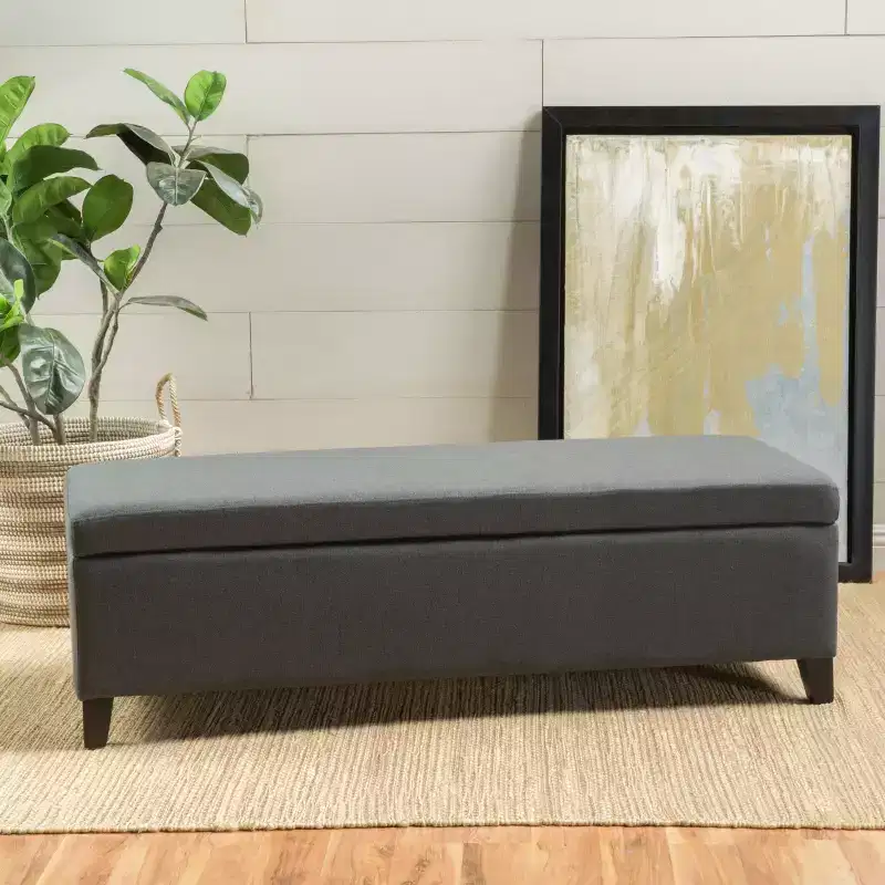 GDFStudio Aurla Contemporary Fabric Upholstered Storage Ottoman