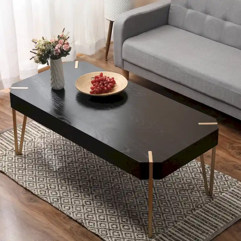 Wood and Metal Coffee Table - 46.13 W