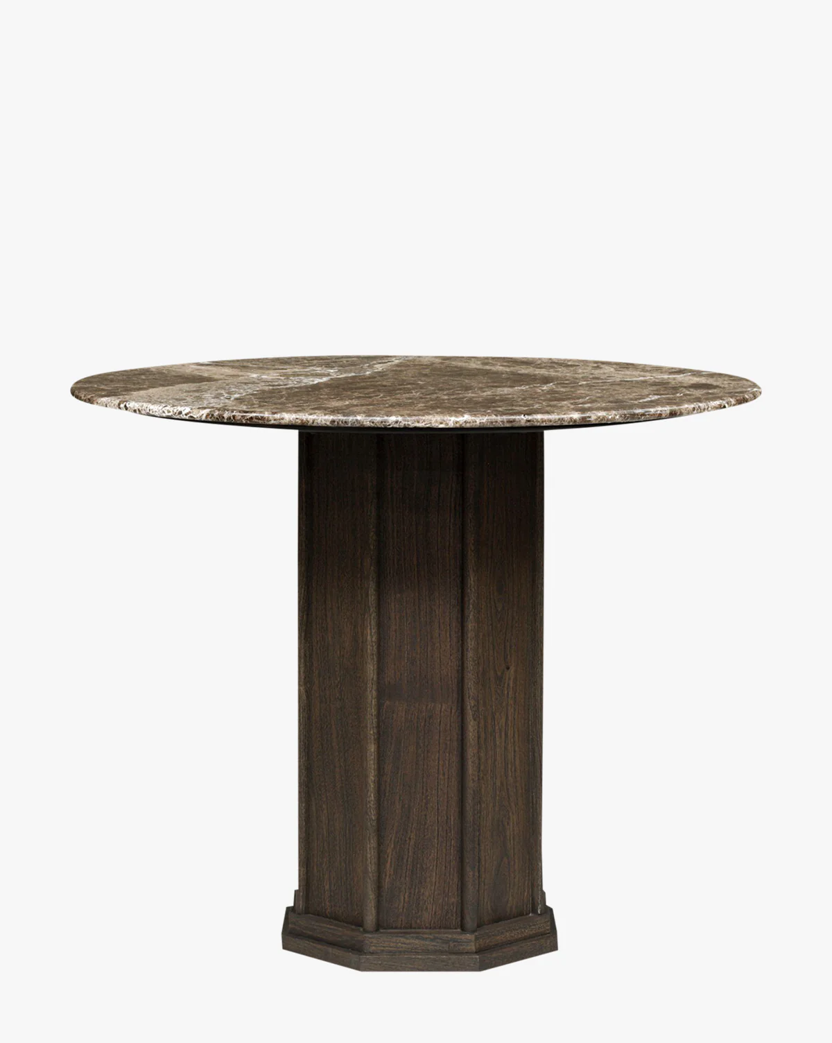 Bohemian Woven Wood & Marble Bistro Table for Living Room