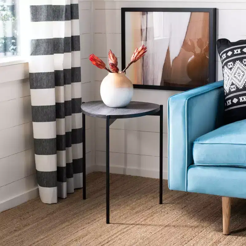 Sven Side Table – Dark Grey Oak/Black