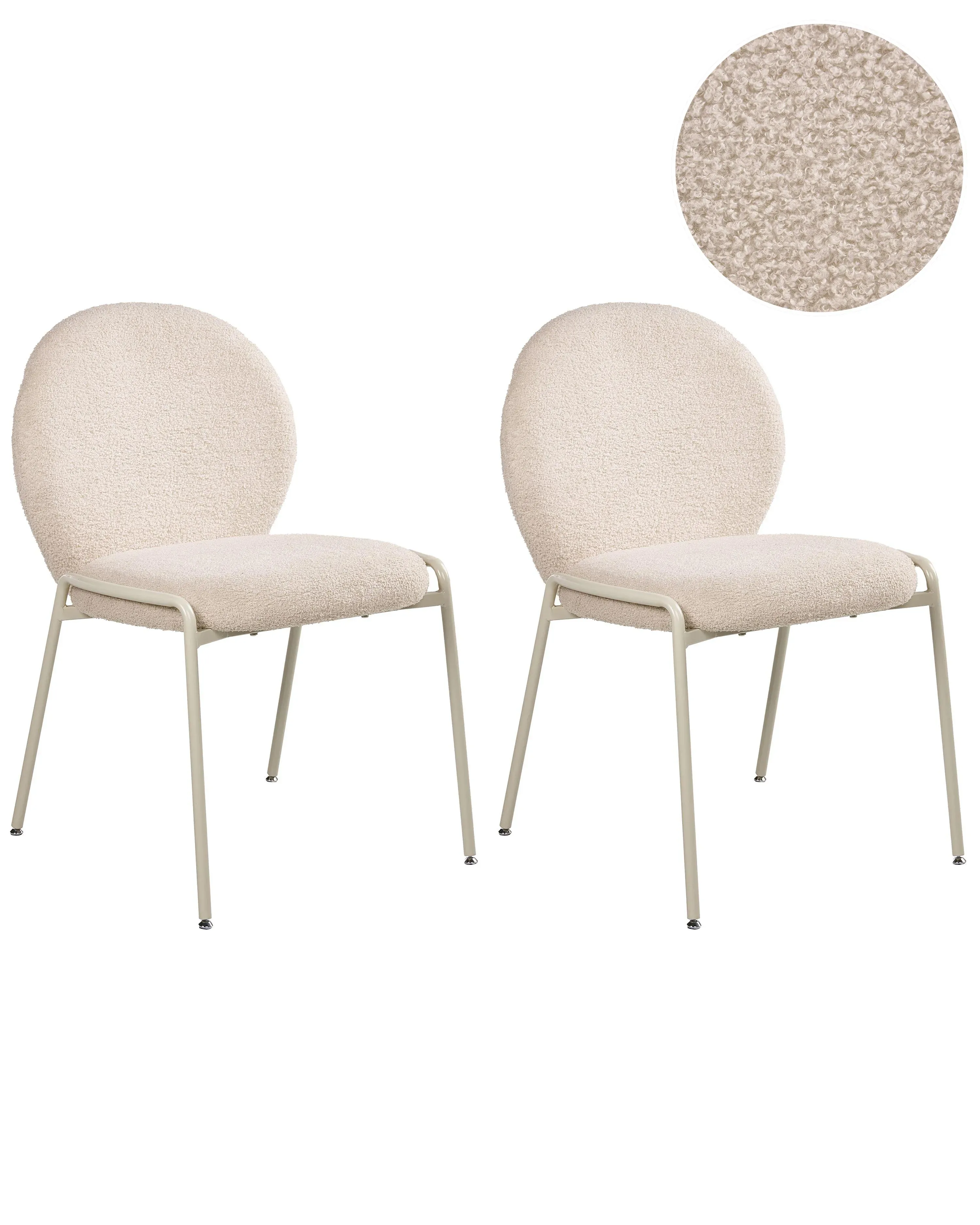 Set di 2 sedie Bouclé Beige chiaro