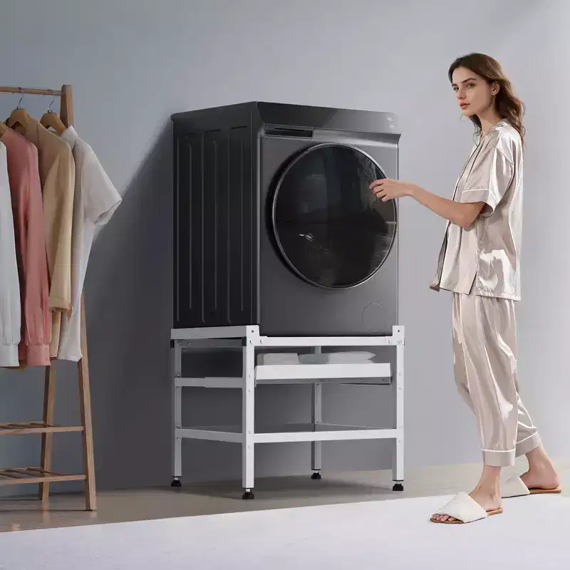 VEVOR Washing Machine Stand, 48.5x25-Inch Washer Laundry Pedestal, 590LBS Load Capacity Washer And Dryer Pedestal Base, 4 Adjustable Feet, Silver