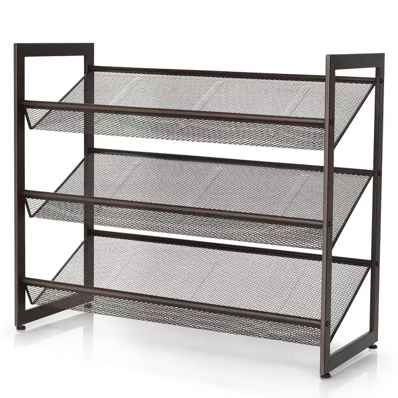 Adjustable 2 to 4-Tier Shoe Rack Organizer with Flat or Slant Shelf Configuration