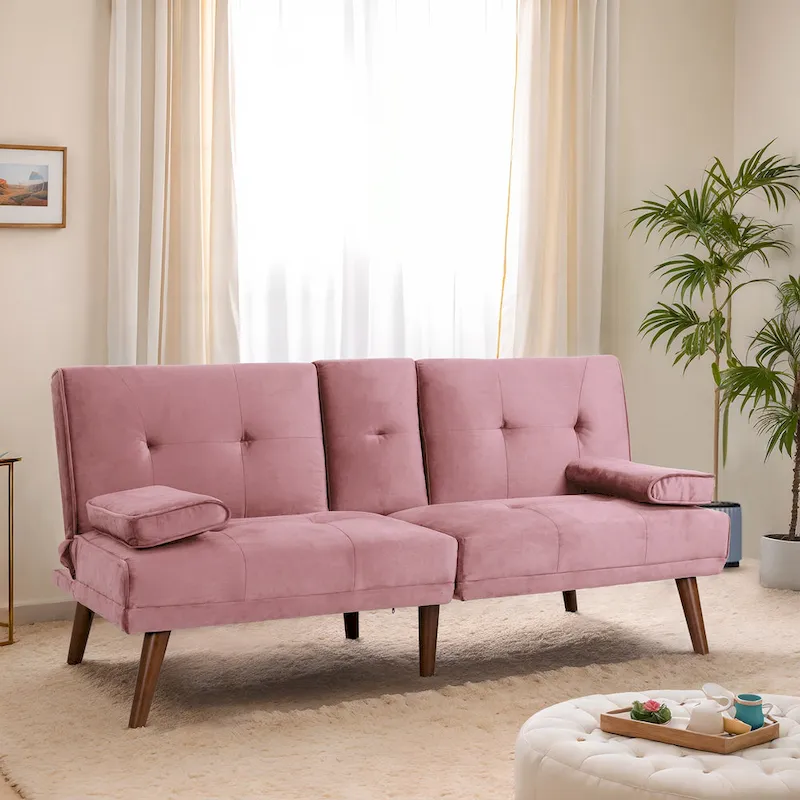 Futzca 60 Small Loveseat, 3 in 1 Cute Convertible Sofa Bed