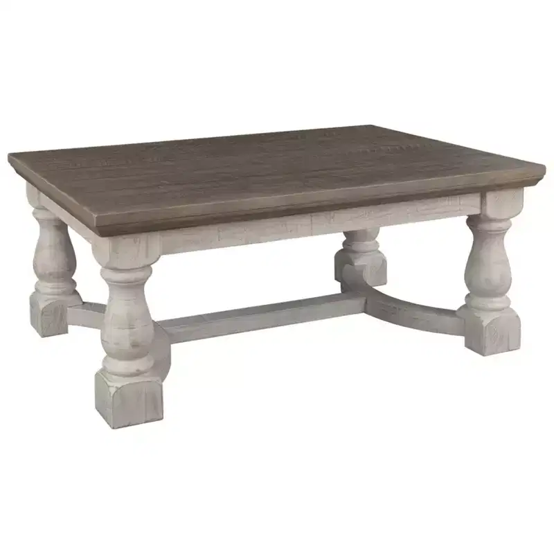 Havalance Coffee Table Gray/White - Signature Design by Ashley: Rustic Vintage Storage, Two-Tone Distressed Wood