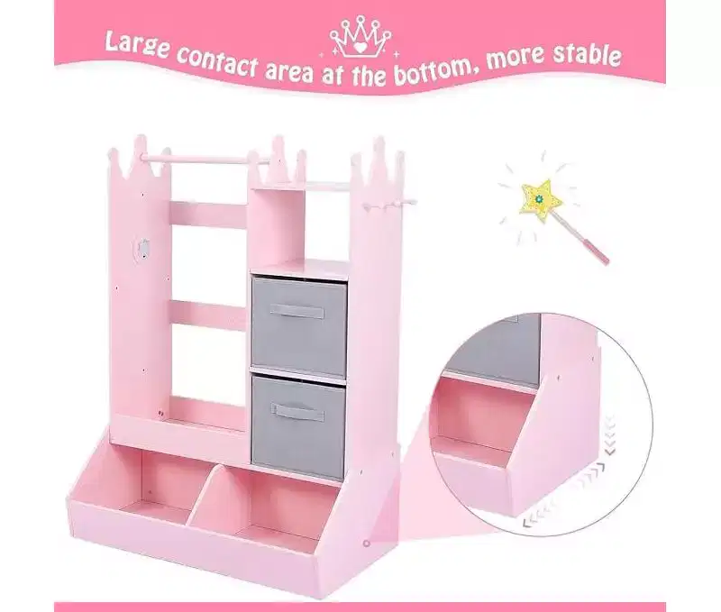 Kids Dress-Up Storage Wardrobe with Mirror
