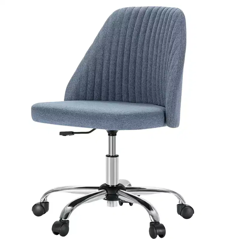 TUYOHW Swivel Criss Cross Chair on Wheels,Office Chair with Adjustable Height and Lumbar Support,Armless Gaming Chair for Office