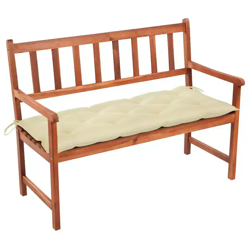 Garden Bench Wooden finish with cream cushion