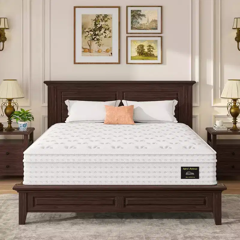 Whisen 14 King Hybrid Mattress, Luxury Ergonomic Mattress, Memory Foam Mattress, Pocket Innerspring