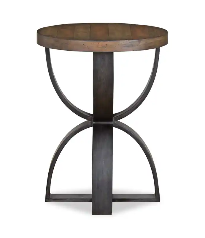 20 Industrial Solid Wood Round End Table - Rustic Honey