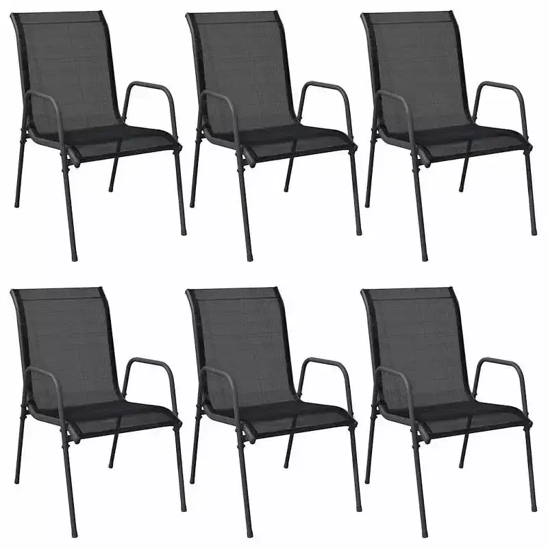 vidaXL Garden Chair Set of 2 and Steel and Textilene