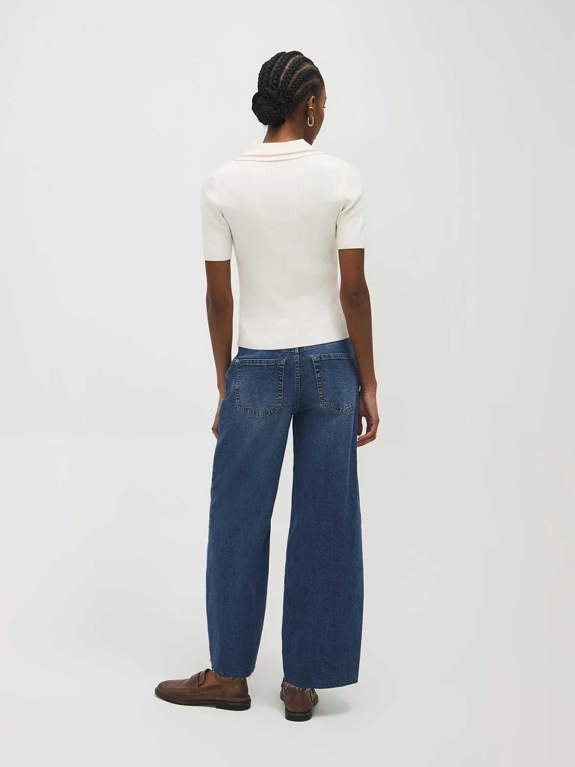 Cotton-Blend Polo Sweater with Contrast Piping