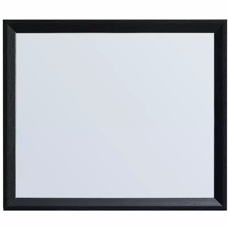 Black Rectangle Wood Frame Dresser Mirror, Single