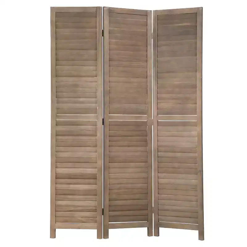 FDW 3/4/6 Panel 5.75ft Wooden Room Divider Tall Privacy Wall Divider Screen Divider with Adjustable Louvers Versatile and Stylish Privacy Screen