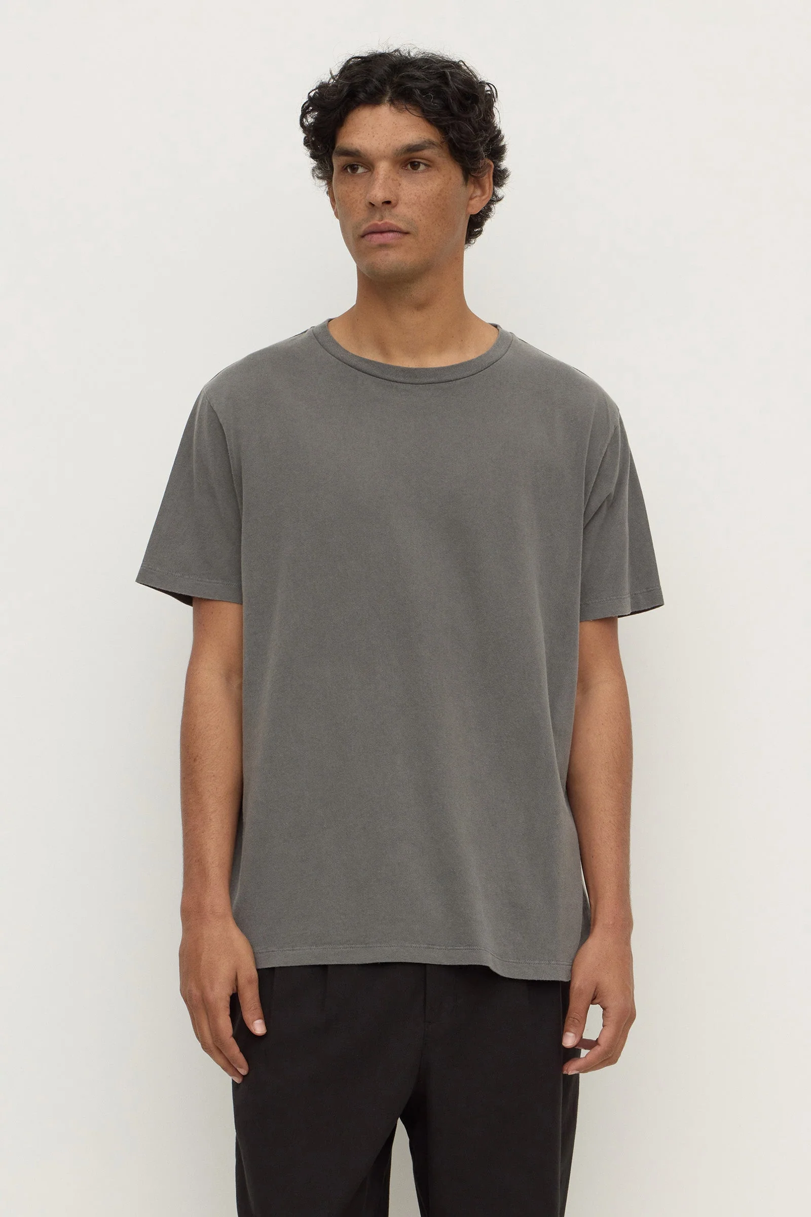 Washed Charcoal Pigment Dyed Cotton Tee