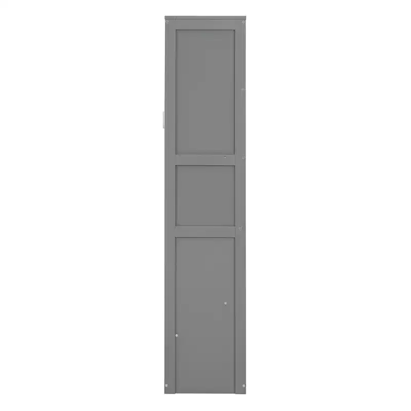 Full/Queen Murphy Bed with Built-In Shelves White/Gray