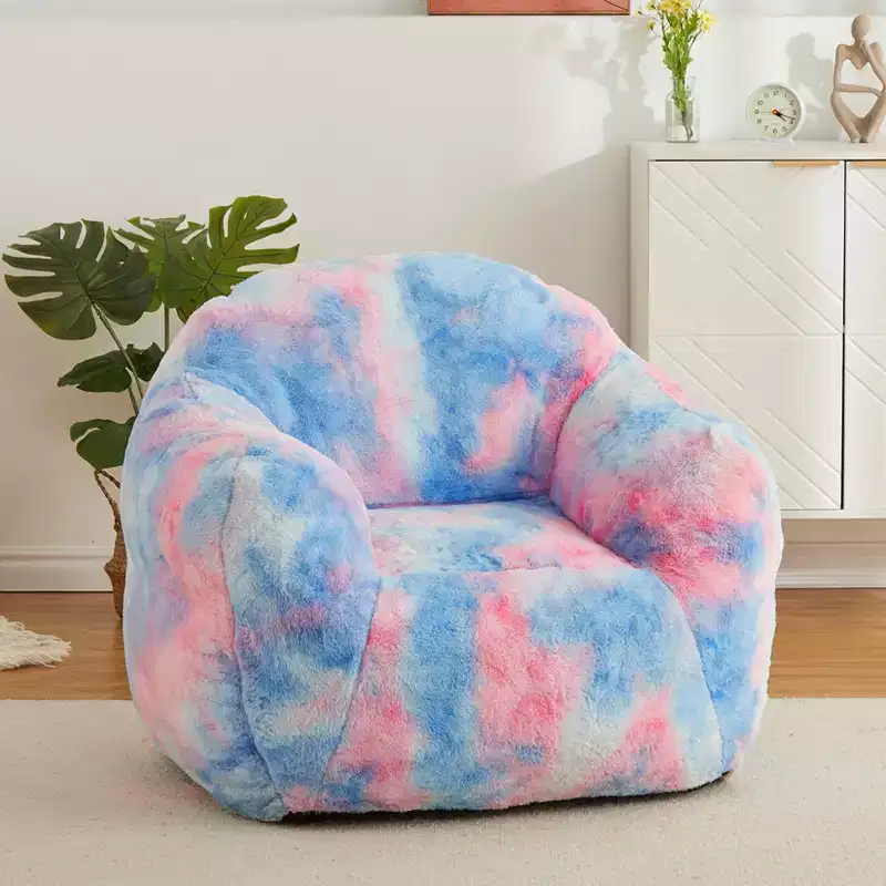 Oversized Foam-Filled Faux Fur Bean Bag Chair, Cozy Lazy Sofa for Adults & Kids, Perfect for Gaming, Reading & Dorms