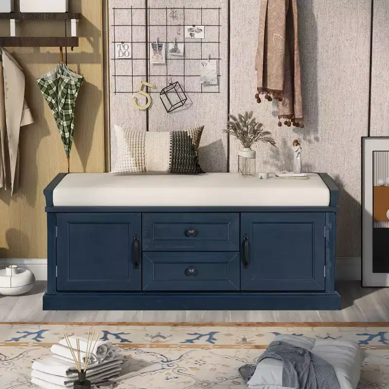 Okak Storage Cabinet, Accent Cabinet with 2 Drawers and 2 Doors, Cabinet for Living Room, Hallway, Entryway, Hallway