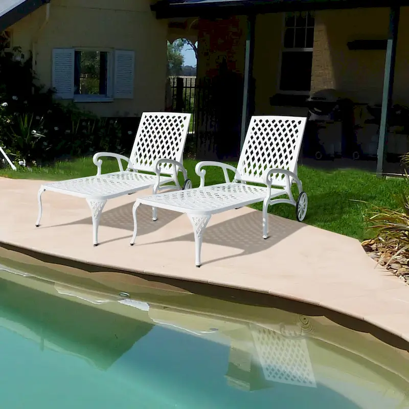 Aluminum Waterproof Chaise Lounge Reclining Chair (Set Of 2)